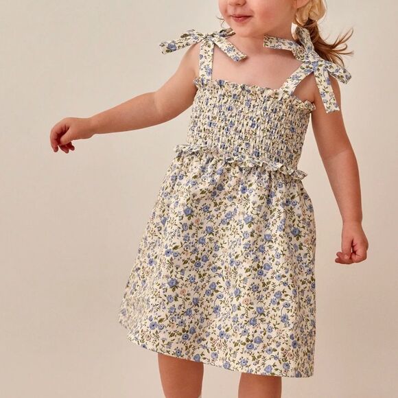 Reformation Kids Dawson Linen Dress Pixie Blue Size 8 EUC (runs small) - Picture 9 of 10